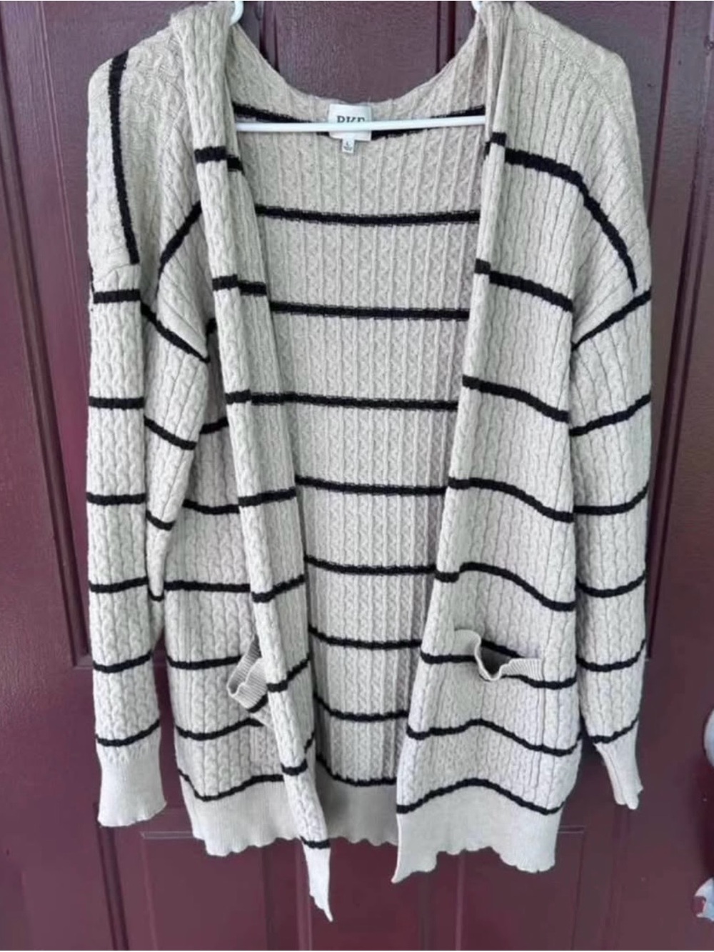 BKE Striped Cardigan With Pockets